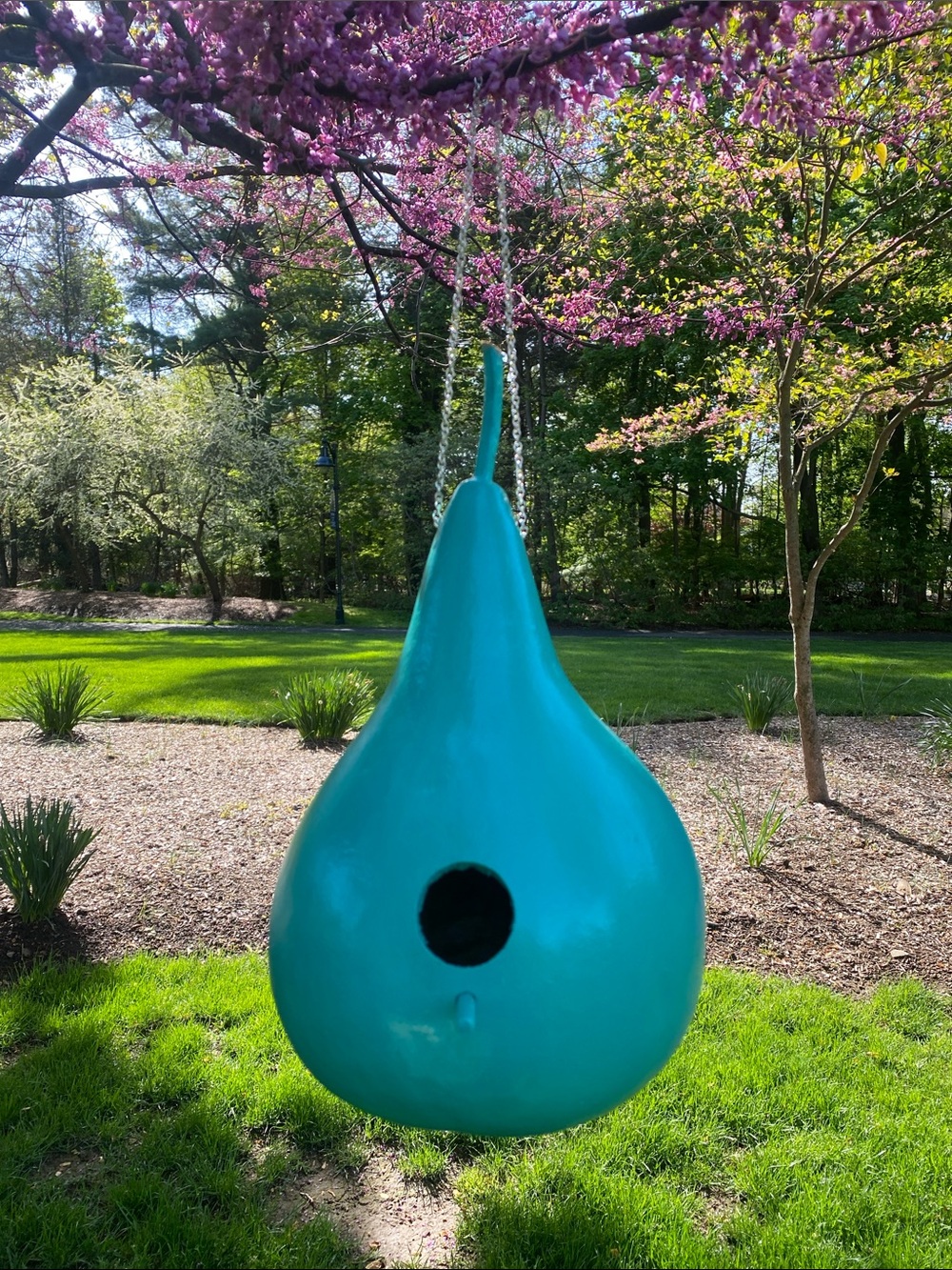 Teardrop Hanging Bird House - Turquoise